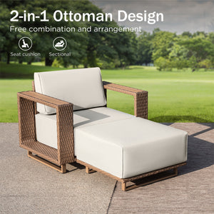 Catalina 4-Seater Modern Rattan Outdoor Conversation Sofa Set