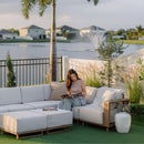 6-Seater Modern L-Shaped Patio Sectional Rattan Sofa Set