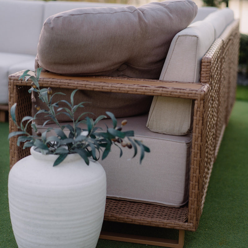Phi Villa 6-Seater Modern Modular L-Shaped Outdoor Sectional Rattan Sofa Set