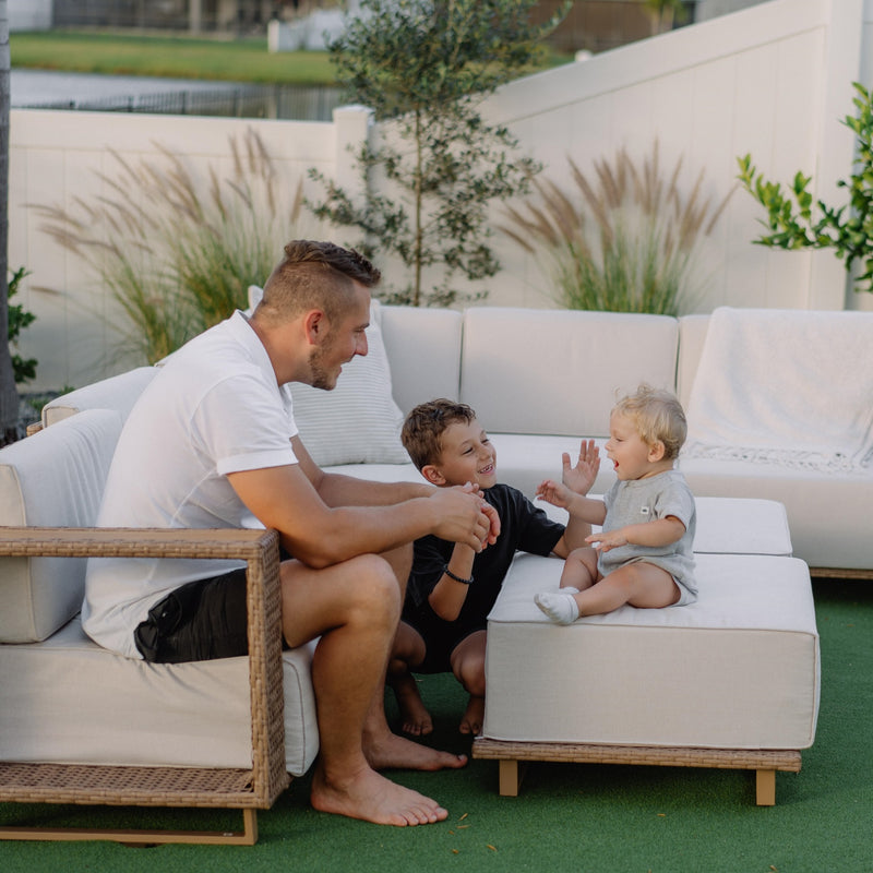 Phi Villa 6-Seater Modern Modular L-Shaped Outdoor Sectional Rattan Sofa Set