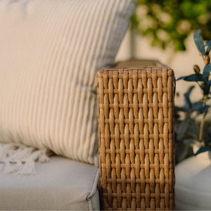 Catalina Modern Swivel Rattan Patio Sofa Set