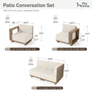6-Seater Modern L-Shaped Patio Sectional Rattan Sofa Set