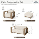 4-Seater Modern Rattan Outdoor Conversation Sofa Set