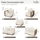 6-Seater Modern L-Shaped Patio Sectional Rattan Sofa Set