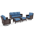 7-Seater Garden Vintage All-Weather Swivel Rattan Sofa Sets