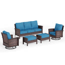 7-Seater Garden Vintage All-Weather Swivel Rattan Sofa Sets