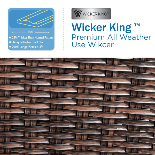 7-Seater Garden Vintage Swivel Rattan Sofa Sets with Wicker Table