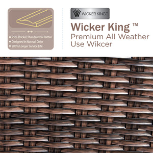 7-Seater Garden Vintage Swivel Rattan Sofa Sets with Wicker Table