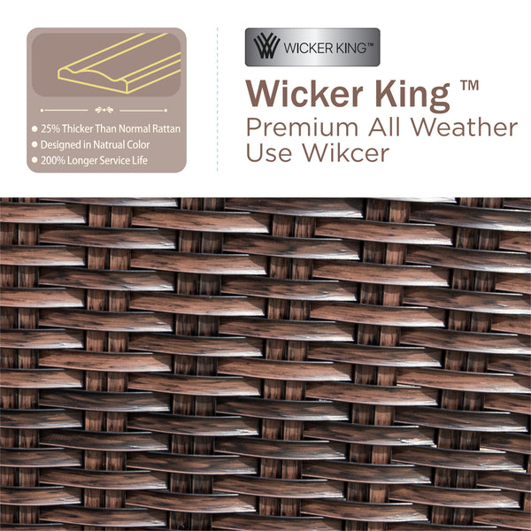 7-Seater Garden Vintage Swivel Rattan Sofa Sets with Wicker Table