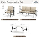 5-Seater Patio Metal Wave Sofa Sets With Coffee Table