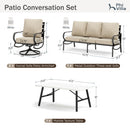 5-Seater Patio Metal Wave Sofa Sets With Coffee Table