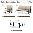 5-Seater Patio Metal Wave Sofa Sets With Coffee Table