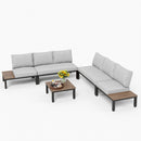 6-Seater Patio Couch Modern Sectional Sofa With Cushions