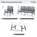 5-Seater Patio Metal Wave Sofa Sets With Coffee Table