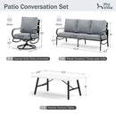 5-Seater Patio Metal Wave Sofa Sets With Coffee Table
