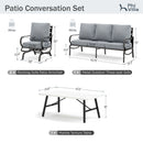 5-Seater Patio Metal Wave Sofa Sets With Coffee Table
