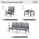 7-Seater Patio Metal Wave Sofa with Ottomans