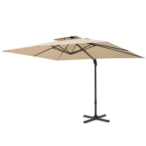 10ft Square Patio Automatic Hydraulic Cantilever Umbrella with Air Vent