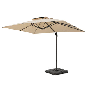 10ft Square Patio Automatic Hydraulic Cantilever Umbrella with Air Vent