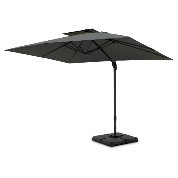 black square patio umbrella 10ft Square Patio Automatic Hydraulic Cantilever Umbrella with Air Ven