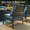 7-Seater Outdoor Metal Wave Sofa Set with Ottomans