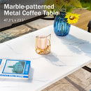 5-Seater Patio Metal Wave Sofa Sets With Coffee Table