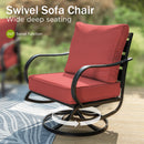 5-Seater Patio Metal Wave Sofa Sets With Coffee Table