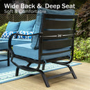 7-Seater Patio Metal Wave Sofa Set with Coffee Table & Ottomans