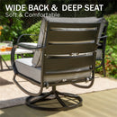 9-Seater Patio Metal Wave Sofa Sets With Fire Pit Table