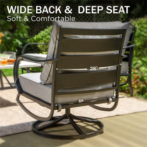 7-Seater Patio Metal Wave Sofa with Ottomans