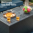 7-Seater Patio Metal Wave Sofa Sets with Fire Pit Table