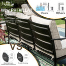 5-Seater Patio Metal Wave Sofa Sets With Coffee Table