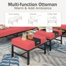 7-Seater Patio Metal Wave Sofa Set with Coffee Table & Ottomans