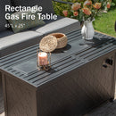 9-Seater Patio Metal Wave Sofa Sets With Fire Pit Table