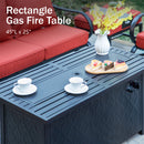 7-Seater Patio Metal Wave Sofa Sets with Fire Pit Table