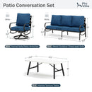 5-Seater Patio Metal Wave Sofa Sets With Coffee Table