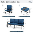 7-Seater Patio Metal Wave Sofa with Ottomans