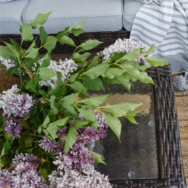 5-Seater Garden Vintage Swivel Rattan Sofa Sets with Wicker Table