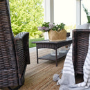 5-Seater Garden Vintage Swivel Rattan Sofa Sets with Wicker Table