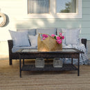 5-Seater Garden Vintage Swivel Rattan Sofa Sets with Wicker Table