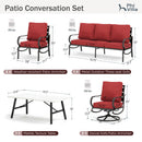 7-Seater Patio Metal Wave Sofa Sets With Coffee Table