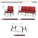 5-Seater Patio Metal Wave Sofa Sets With Coffee Table