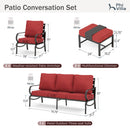 7-Seater Outdoor Metal Wave Sofa Set with Ottomans