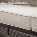 Phi Villa 7-Seater Outdoor Steel & Rattan Dark Color Sofa Set With Coffee Table