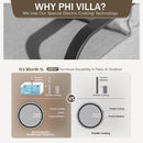 Phi Villa 7-Seater Outdoor Steel & Rattan Dark Color Sofa Set With Coffee Table