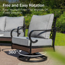 Phi Villa 7-Seater Outdoor Steel & Rattan Dark Color Sofa Set With Coffee Table