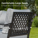 Phi Villa 7-Seater Outdoor Steel & Rattan Dark Color Sofa Set With Coffee Table