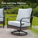 Phi Villa 7-Seater Outdoor Steel & Rattan Dark Color Sofa Set With Coffee Table