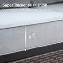 Phi Villa 5-Seater Outdoor Steel & Rattan Dark Color Sofa Set With Coffee Table