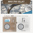 Phi Villa 7-Seater Outdoor Steel & Rattan Dark Color Sofa Set With Coffee Table